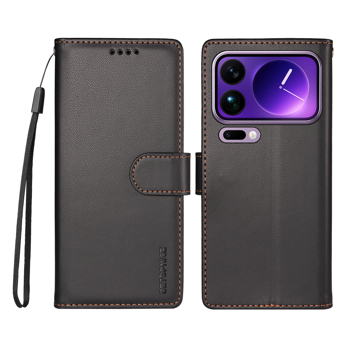 BETOPNICE for Xiaomi 17 Pro Max 006 Case RFID Blocking Wallet Stand Leather Phone Cover with Wrist Strap