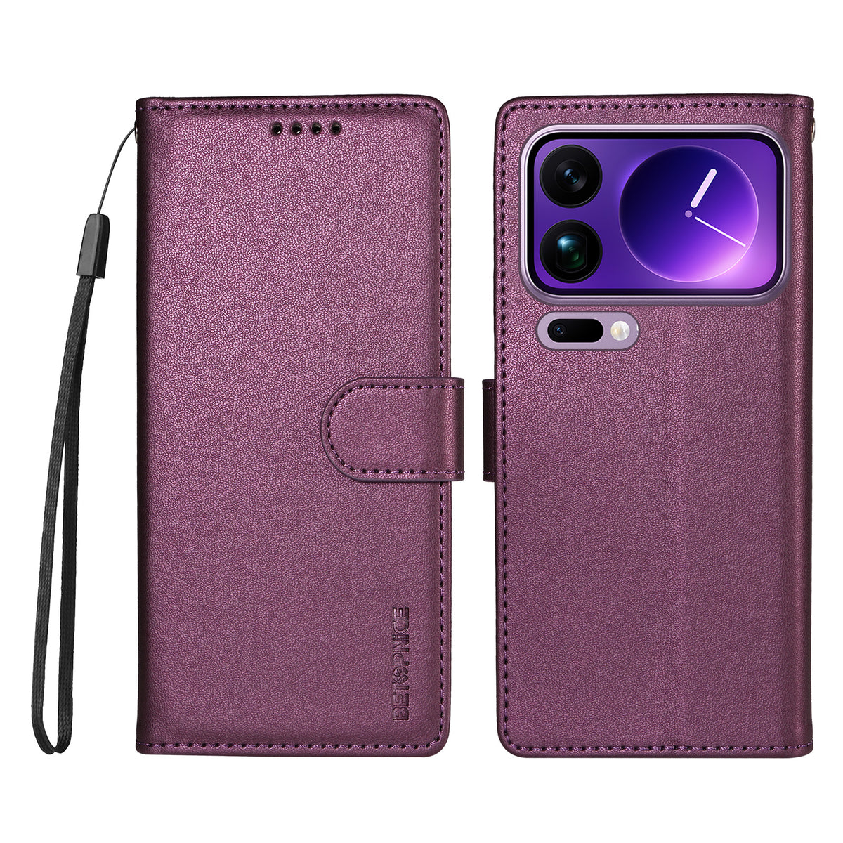 BETOPNICE for Xiaomi 17 Pro Max 006 Case RFID Blocking Wallet Stand Leather Phone Cover with Wrist Strap