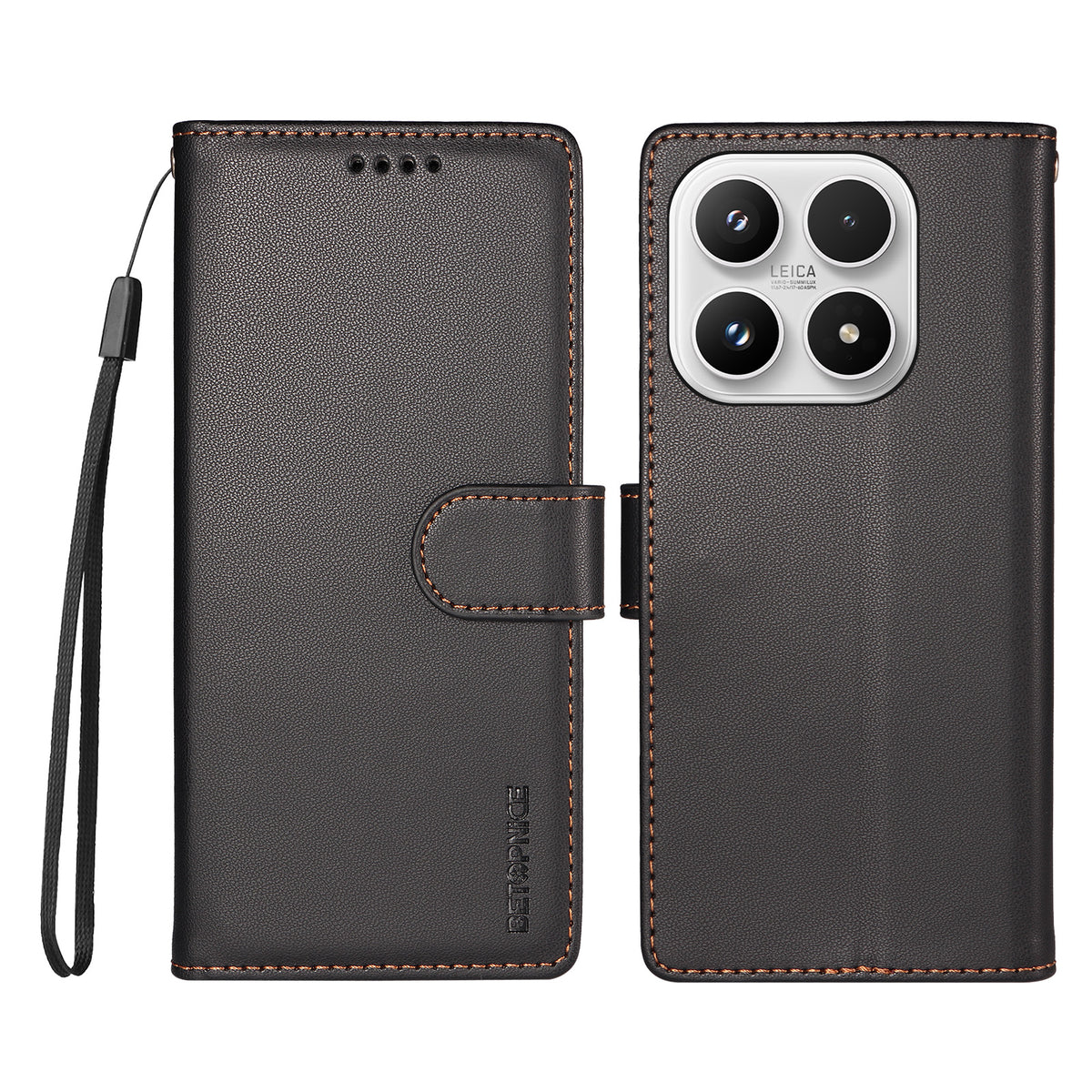 BETOPNICE for Xiaomi 17 006 Case RFID Blocking Wallet Stand Leather Phone Cover with Wrist Strap