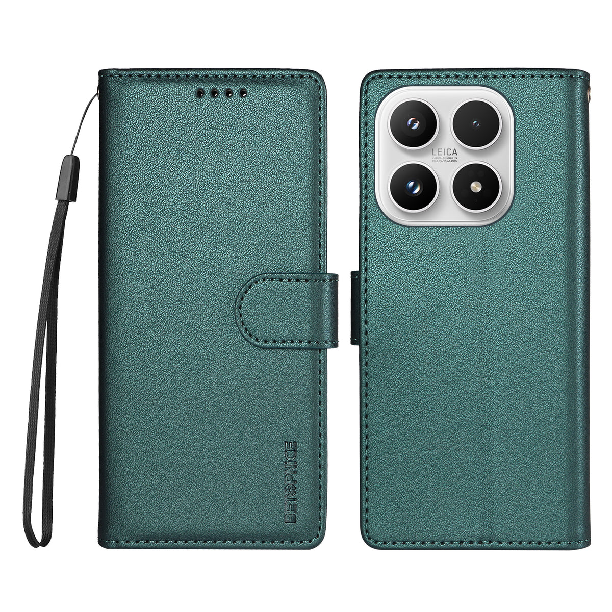BETOPNICE for Xiaomi 17 006 Case RFID Blocking Wallet Stand Leather Phone Cover with Wrist Strap