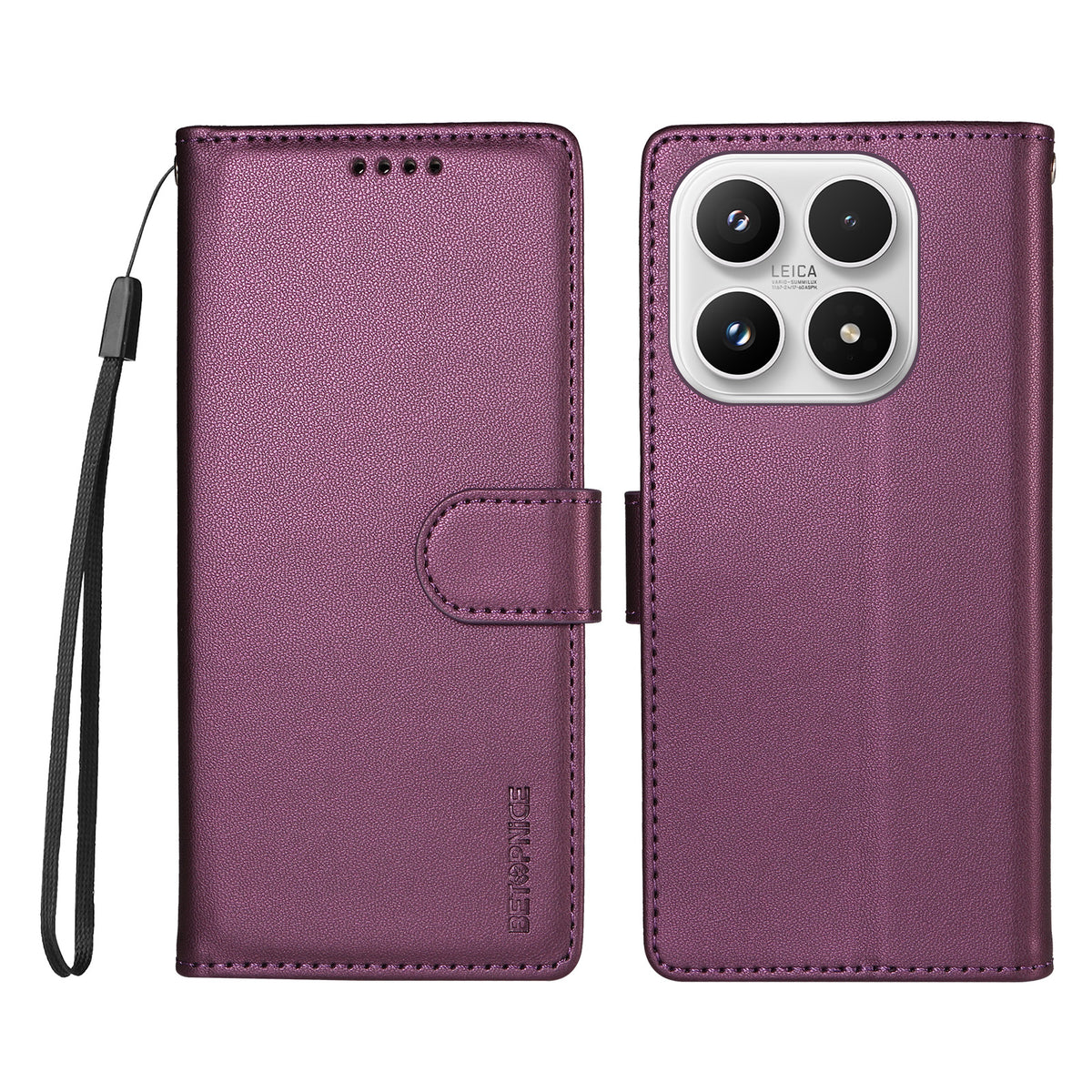BETOPNICE for Xiaomi 17 006 Case RFID Blocking Wallet Stand Leather Phone Cover with Wrist Strap