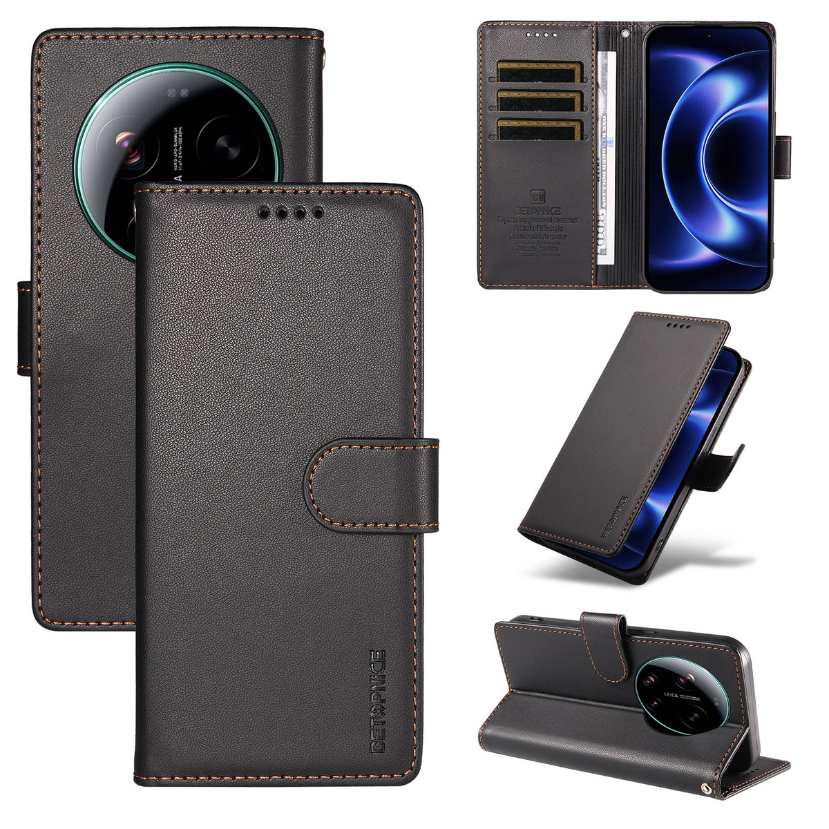 BETOPNICE for Xiaomi 17 Ultra 5G 006 Case RFID Blocking Wallet Stand Leather Phone Cover with Wrist Strap