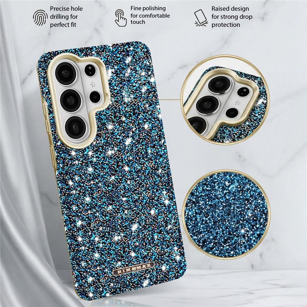 RIMEMAX R47 til Samsung Galaxy S25 Ultra, magnetisk skal i PC + TPU med glitter