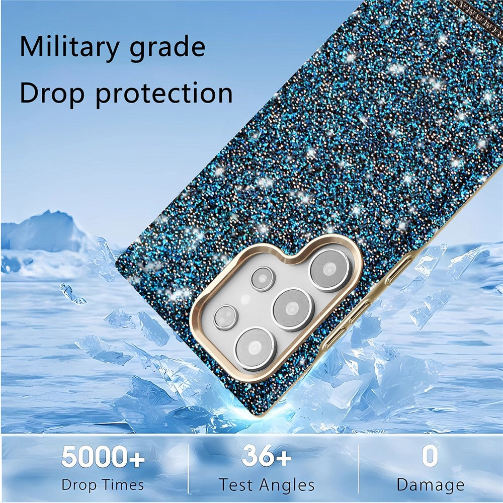 RIMEMAX R47 til Samsung Galaxy S25 Ultra, magnetisk skal i PC + TPU med glitter