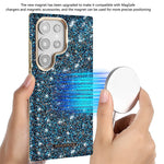 RIMEMAX R47 til Samsung Galaxy S25 Ultra, magnetisk skal i PC + TPU med glitter