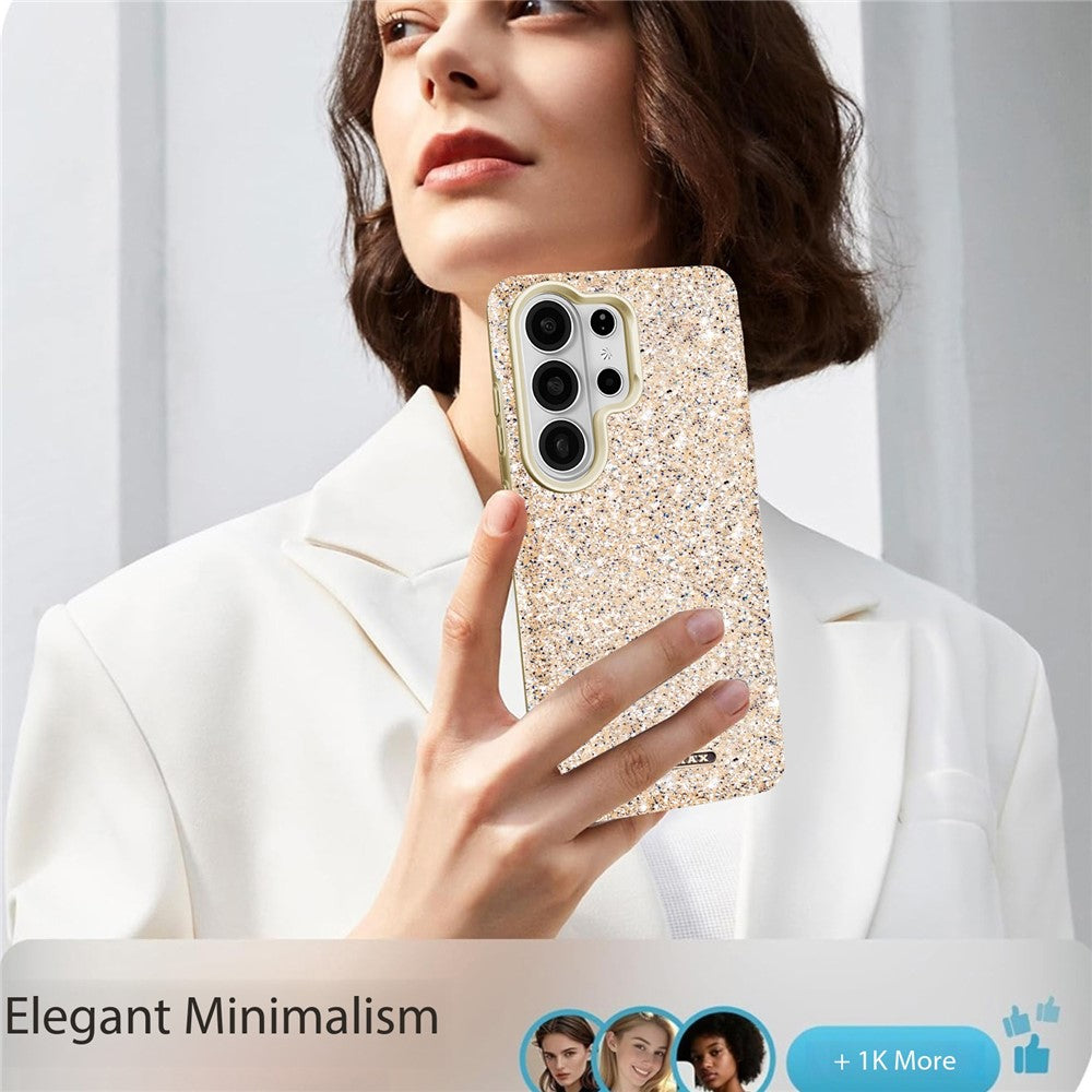 RIMEMAX R47 til Samsung Galaxy S25 Ultra, magnetisk skal i PC + TPU med glitter