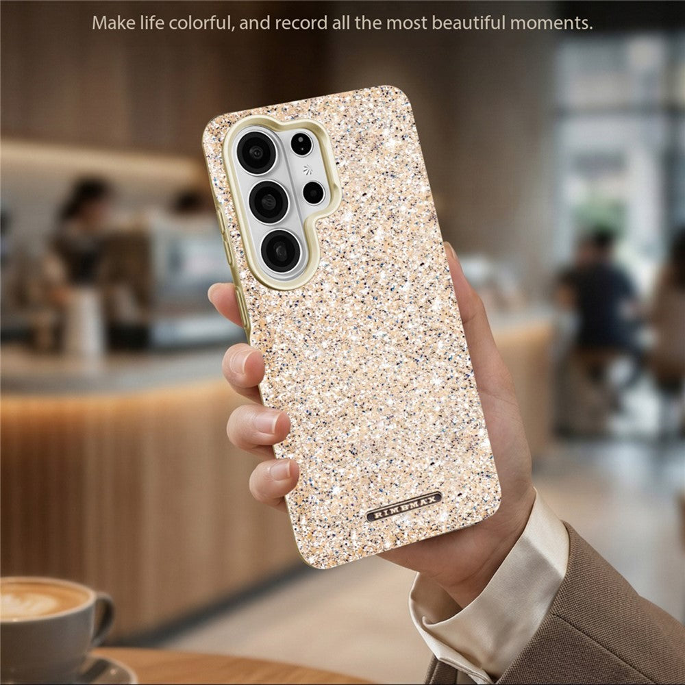 RIMEMAX R47 til Samsung Galaxy S25 Ultra, magnetisk skal i PC + TPU med glitter