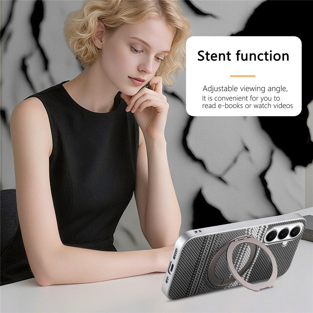 Til Samsung Galaxy A35 5G Cover Magnetisk Stander PU Læder + PC + TPU Gradient Telefon Cover