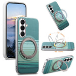 Til Samsung Galaxy A35 5G Cover Magnetisk Stander PU Læder + PC + TPU Gradient Telefon Cover