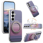 Til Samsung Galaxy A35 5G Cover Magnetisk Stander PU Læder + PC + TPU Gradient Telefon Cover