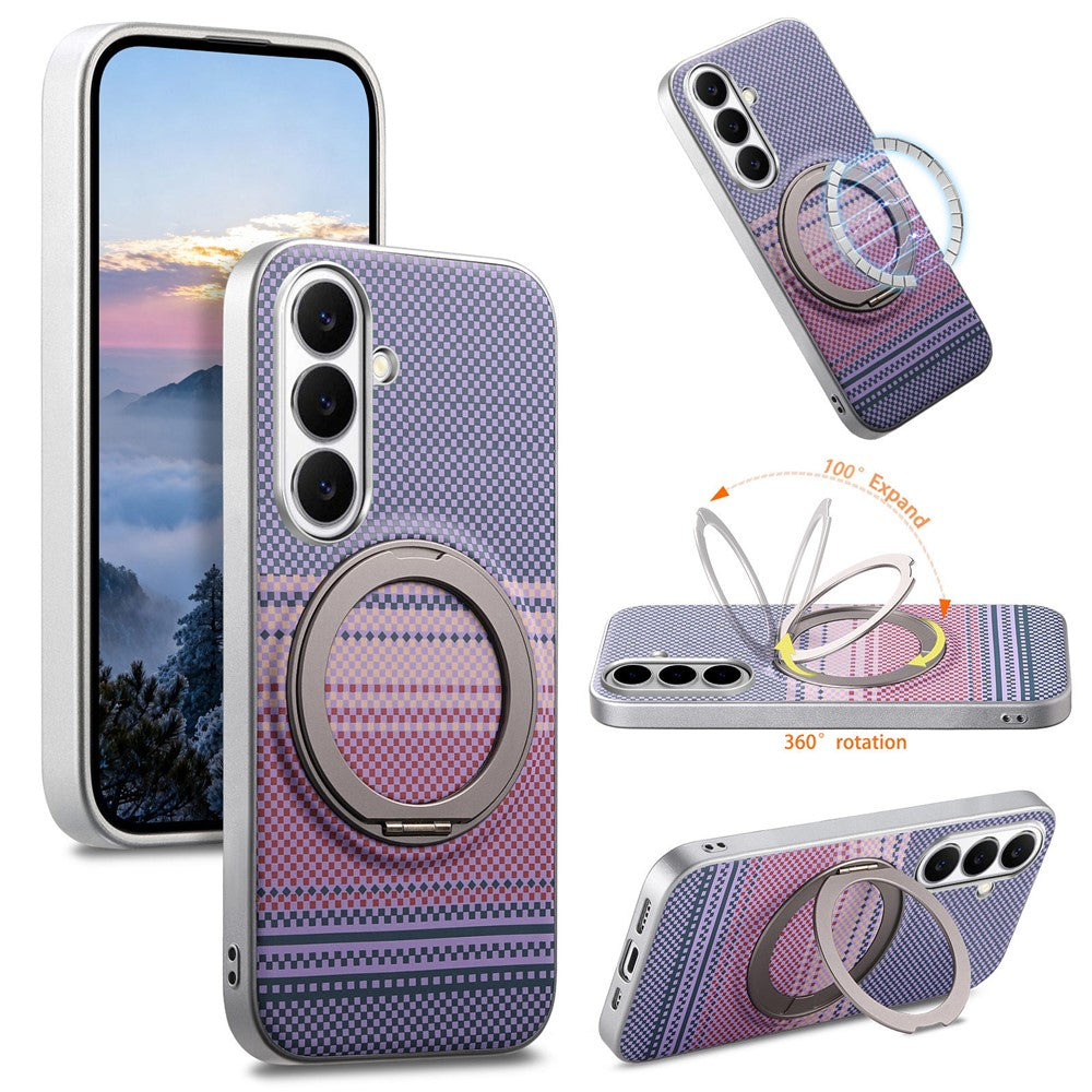 Til Samsung Galaxy A35 5G Cover Magnetisk Stander PU Læder + PC + TPU Gradient Telefon Cover