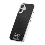 For iPhone 16 Magnetic Case Butterfly Bow Pattern PU Leather + TPU + PC Shockproof Phone Cover