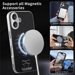 For iPhone 16 Magnetic Case Butterfly Bow Pattern PU Leather + TPU + PC Shockproof Phone Cover