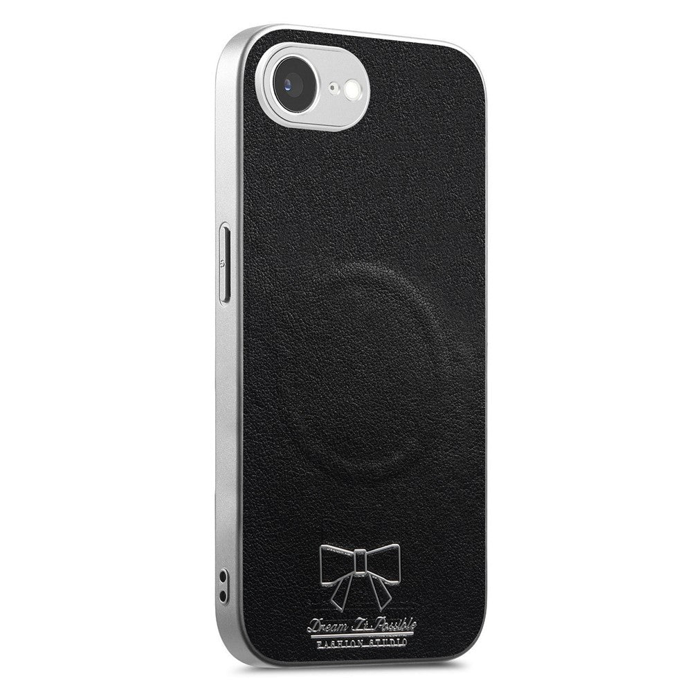 For iPhone 17th / 16th Magnetic Case Butterfly Bow Pattern PU Leather + TPU + PC Shockproof Phone Cover