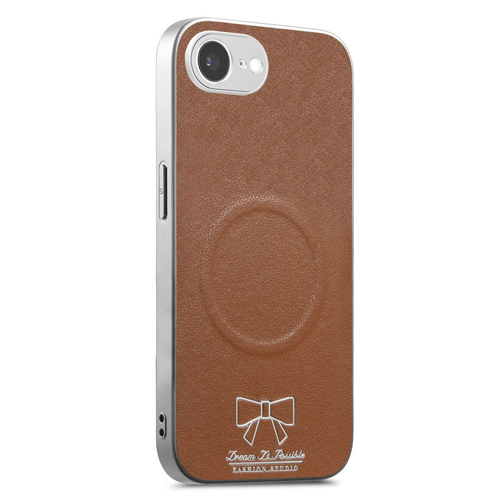 For iPhone 17th / 16th Magnetic Case Butterfly Bow Pattern PU Leather + TPU + PC Shockproof Phone Cover