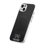For iPhone 15 Magnetic Case Butterfly Bow Pattern PU Leather + TPU + PC Shockproof Phone Cover