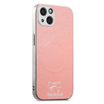 For iPhone 15 Magnetic Case Butterfly Bow Pattern PU Leather + TPU + PC Shockproof Phone Cover