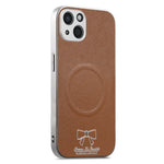 For iPhone 15 Magnetic Case Butterfly Bow Pattern PU Leather + TPU + PC Shockproof Phone Cover