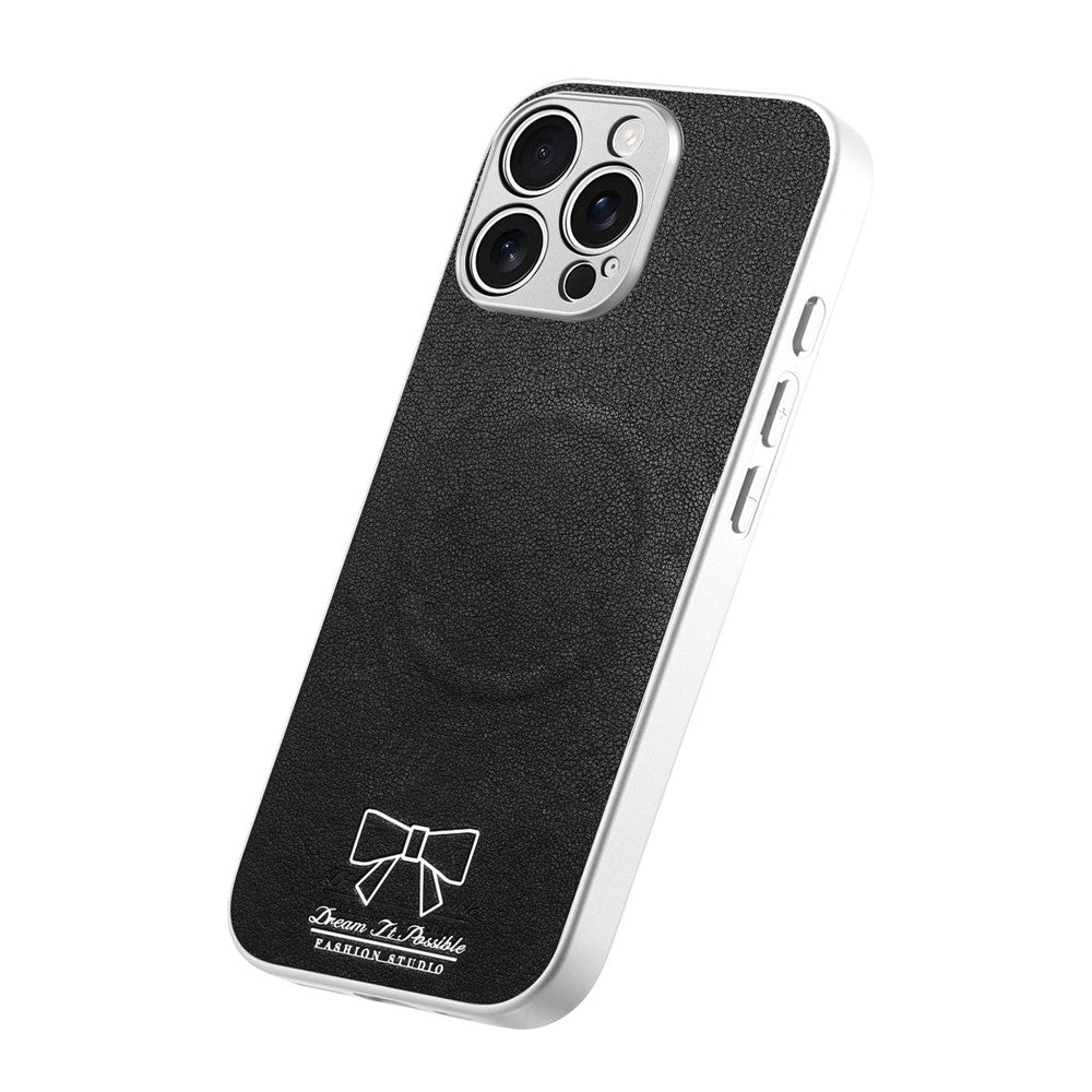 For iPhone 13 Pro Max Magnetic Case Butterfly Bow Pattern PU Leather + TPU + PC Shockproof Phone Cover