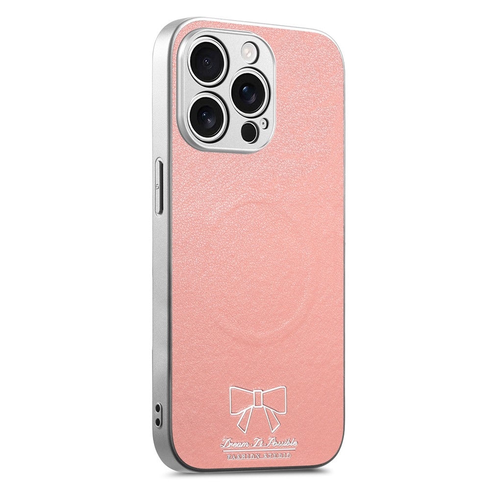 For iPhone 13 Pro Max Magnetic Case Butterfly Bow Pattern PU Leather + TPU + PC Shockproof Phone Cover