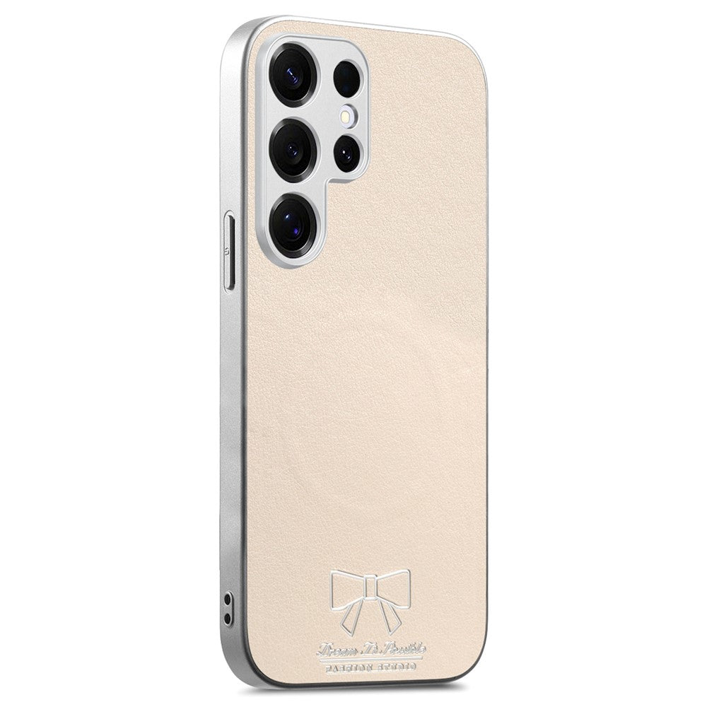 For Samsung Galaxy S25 Ultra Magnetic Case Butterfly Bow Pattern PU Leather + TPU + PC Shockproof Phone Cover
