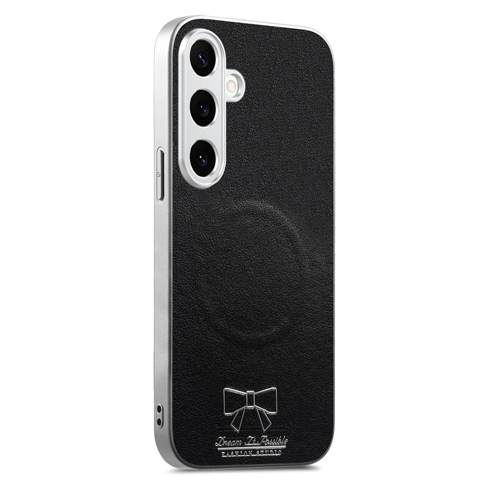 Til Samsung Galaxy S25+ Magnetisk Etui Sommerfuglesløjfe Mønster PU Læder + TPU + PC Stødsikkert Telefoncover