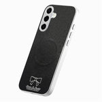 For Samsung Galaxy S25 Magnetic Case Butterfly Bow Pattern PU Leather + TPU + PC Shockproof Phone Cover