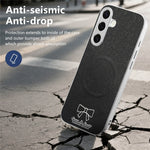 For Samsung Galaxy S25 Magnetic Case Butterfly Bow Pattern PU Leather + TPU + PC Shockproof Phone Cover