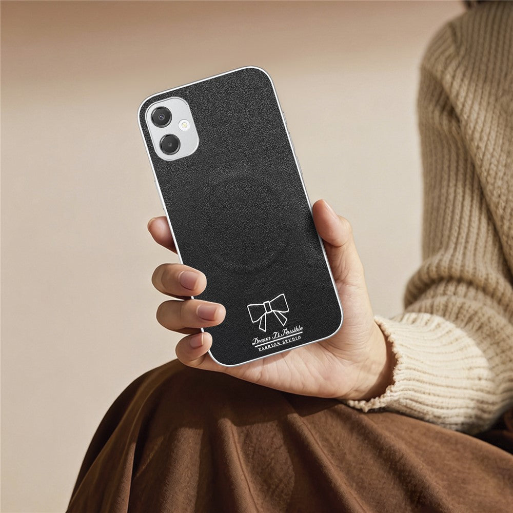 Til Samsung Galaxy A06 4G Magnetisk Cover Sommerfugl Sløjfe Mønster PU Læder + TPU + PC Stødsikkert Telefoncover