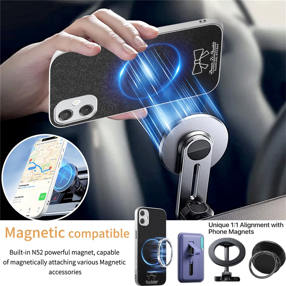 Til Samsung Galaxy A06 4G Magnetisk Cover Sommerfugl Sløjfe Mønster PU Læder + TPU + PC Stødsikkert Telefoncover
