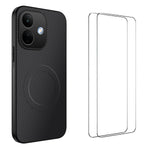 WANLONFENG til Xiaomi Redmi Note 17 4G (Global) / Note 17 5G (Global) / Note 17 (Indien/Kina) 5G, TQ1-serien, magnetisk cover med kulfiberstruktur, PC- og TPU-mobilskal med 2 skærmfilm