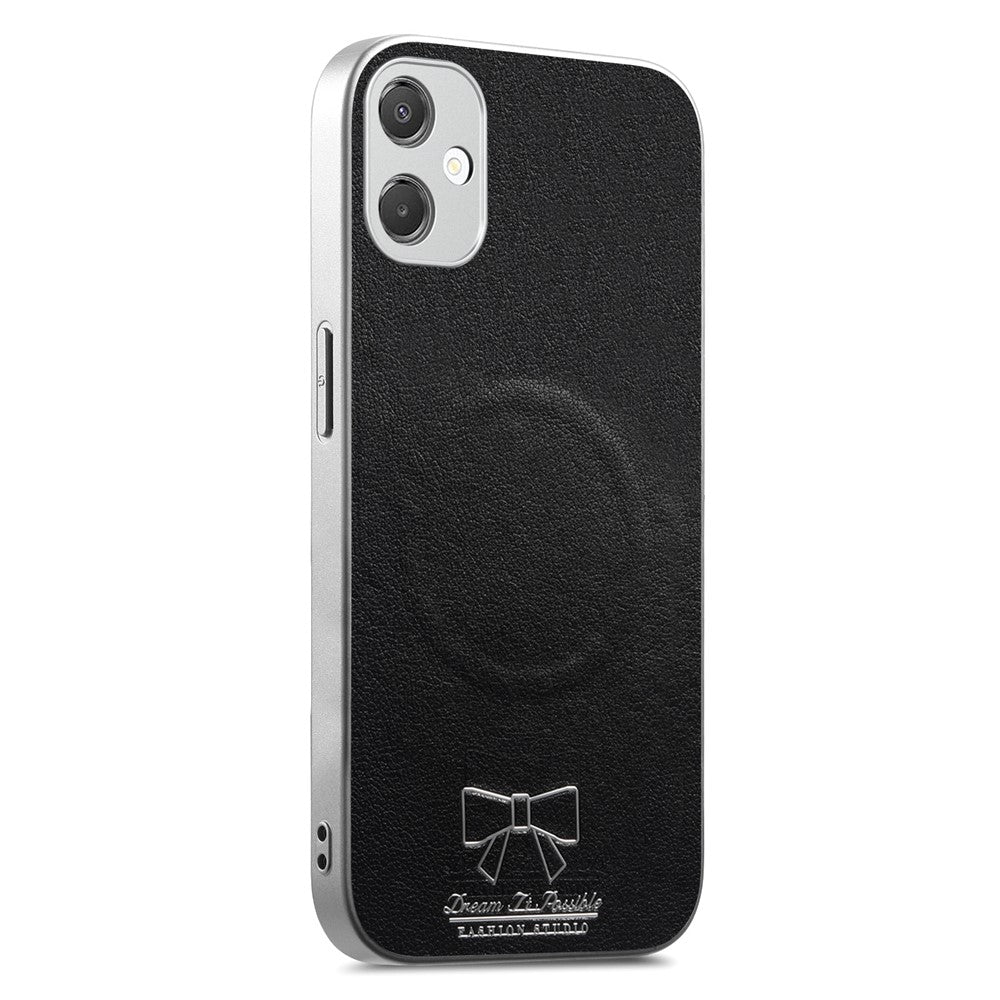 For Samsung Galaxy A08 4G / A07 5G Magnetic Case Bow Pattern PU Leather + TPU + PC Shockproof Phone Cover
