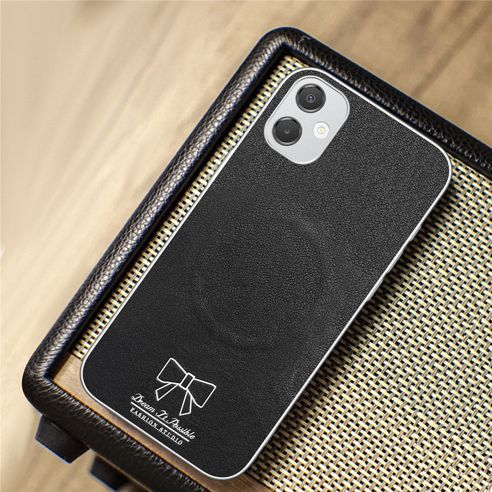 For Samsung Galaxy A08 4G / A07 5G Magnetic Case Bow Pattern PU Leather + TPU + PC Shockproof Phone Cover