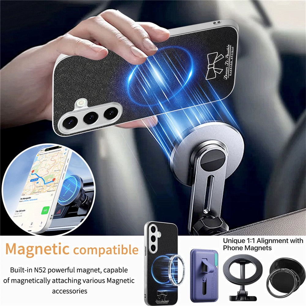 Til Samsung Galaxy A37 5G Magnetisk Etui Sløjfe Mønster PU Læder + TPU + PC Stødsikkert Telefoncover
