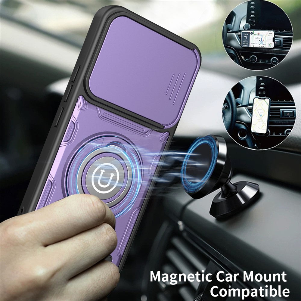 For Xiaomi Poco X8 Pro Max 5G  /  Redmi Turbo 5 Max 5G Case with Slide Camera Cover Ring Kickstand PC + TPU Phone Shell