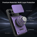 For Xiaomi Poco X8 Pro Max 5G  /  Redmi Turbo 5 Max 5G Case with Slide Camera Cover Ring Kickstand PC + TPU Phone Shell