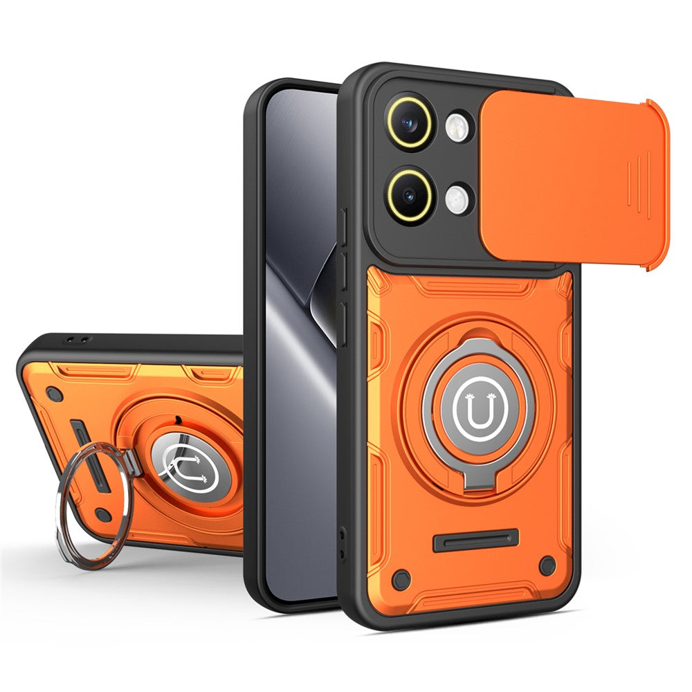 For Xiaomi Poco X8 Pro Max 5G  /  Redmi Turbo 5 Max 5G Case with Slide Camera Cover Ring Kickstand PC + TPU Phone Shell