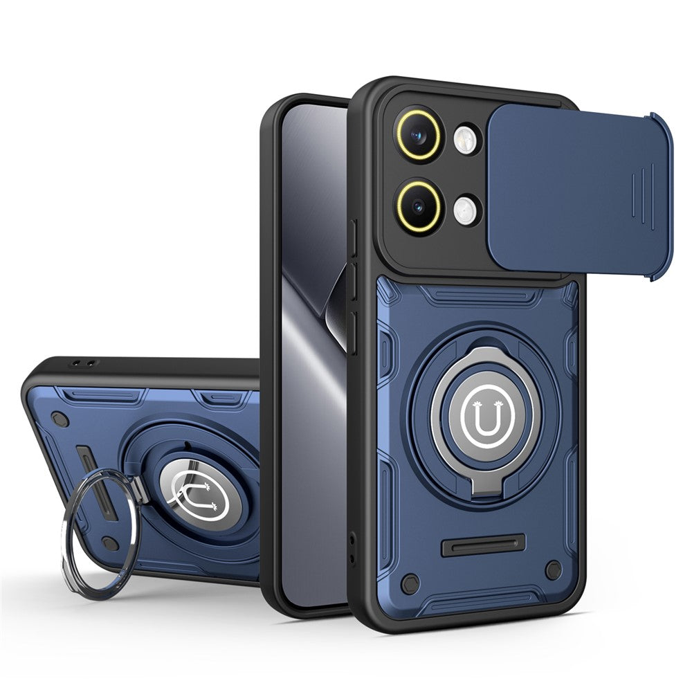 For Xiaomi Poco X8 Pro Max 5G  /  Redmi Turbo 5 Max 5G Case with Slide Camera Cover Ring Kickstand PC + TPU Phone Shell