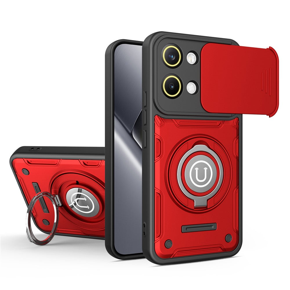 For Xiaomi Poco X8 Pro Max 5G  /  Redmi Turbo 5 Max 5G Case with Slide Camera Cover Ring Kickstand PC + TPU Phone Shell