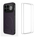 WANLONFENG för Xiaomi Poco F9 Ultra 5G / Xiaomi Redmi K100 Pro Max 5G (Kina) QT1-serien magnetiskt skal med 2 st. härdat glasfilmer stativ kolfiberstruktur PC TPU mobilskal
