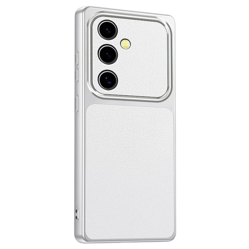 For Samsung Galaxy S24 FE Phone Case Lambskin Texture PC TPU PU Leather Shockproof Protective Cover