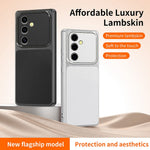For Samsung Galaxy S24 FE Phone Case Lambskin Texture PC TPU PU Leather Shockproof Protective Cover
