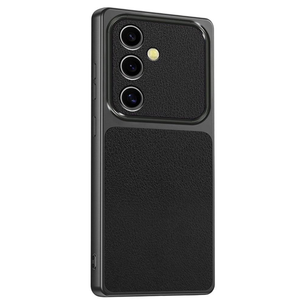 For Samsung Galaxy S24 FE Phone Case Lambskin Texture PC TPU PU Leather Shockproof Protective Cover