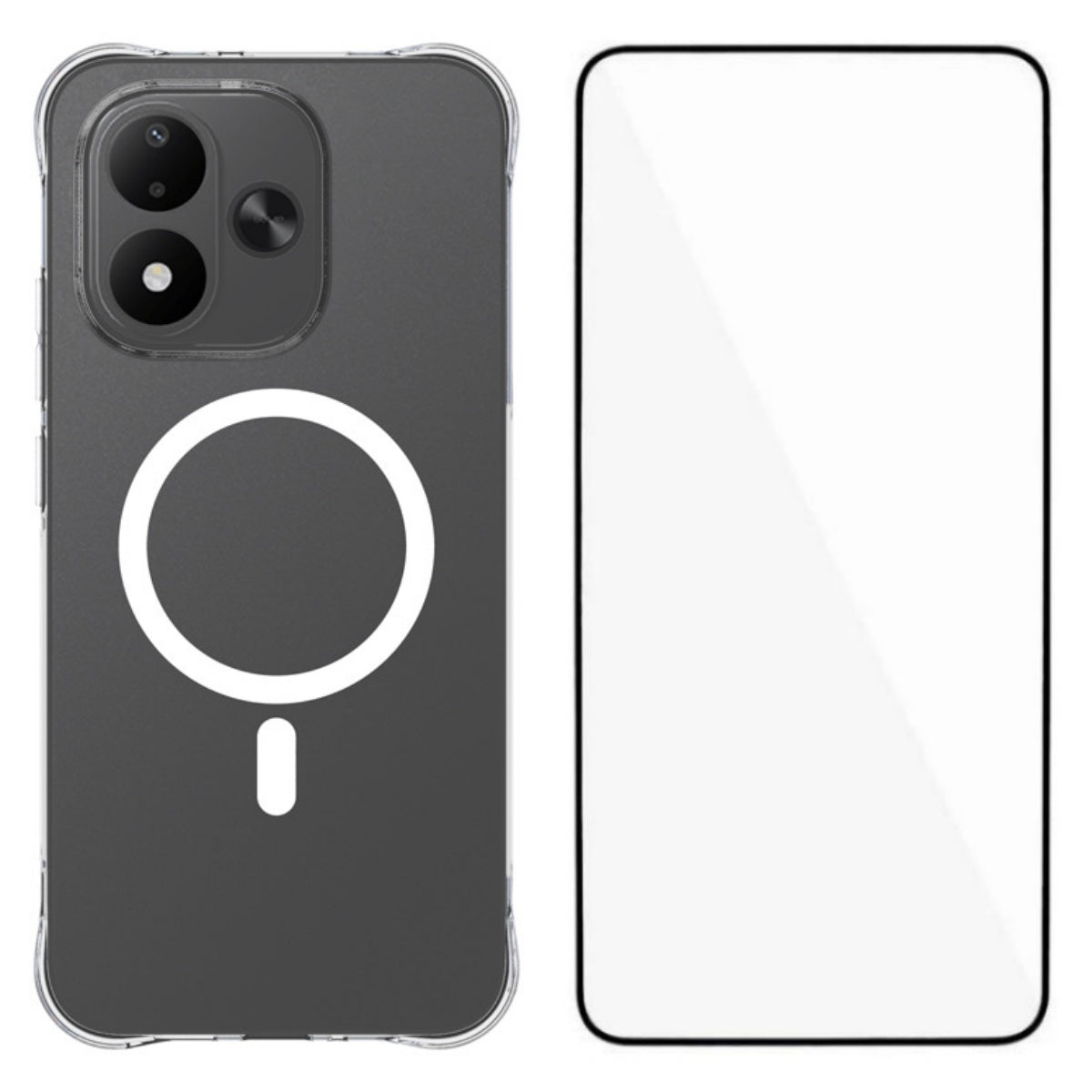 WANLONFENG til Xiaomi Redmi Note 17 4G (Global) / Note 17 5G (Global) / Note 17 (Indien/Kina) 5G, WL2-serien, 2,0 mm magnetisk cover, gennemsigtigt TPU-bagcover med skærmfilm