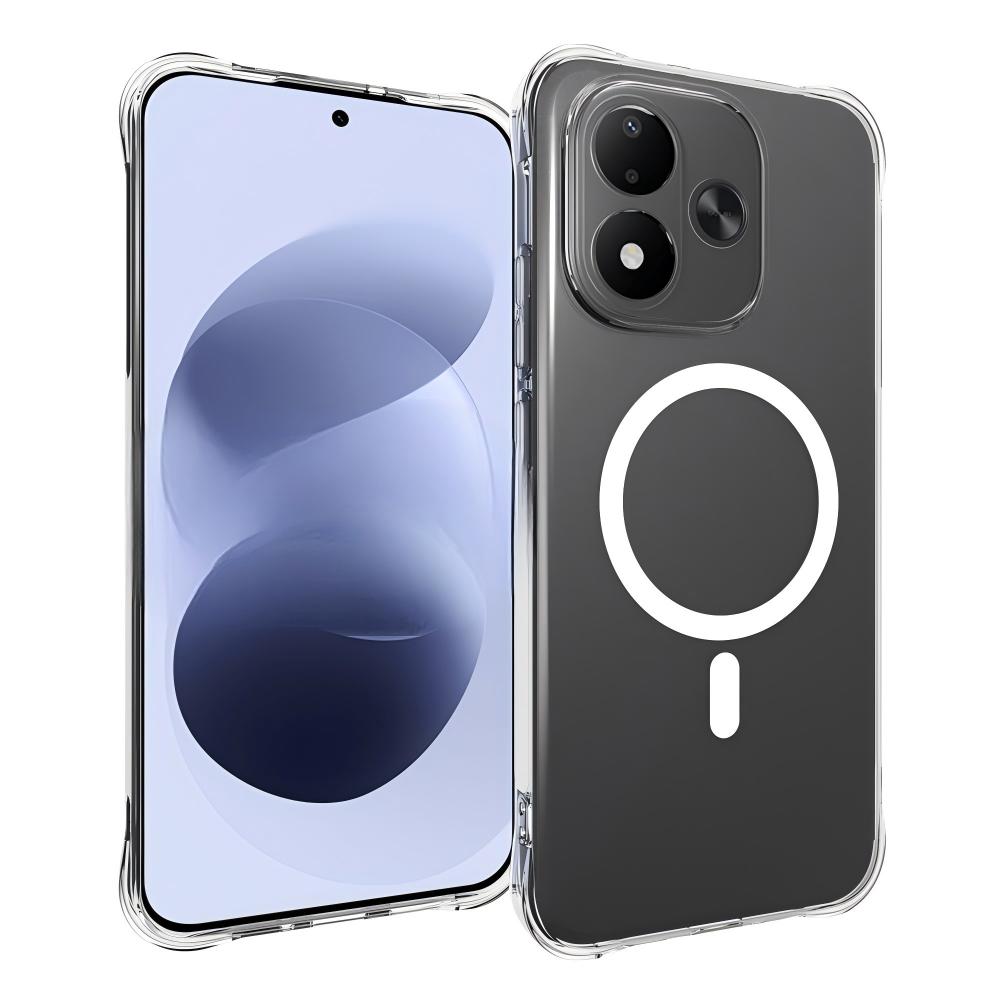 WANLONFENG til Xiaomi Redmi Note 17 4G (Global) / Note 17 5G (Global) / Note 17 (Indien/Kina) 5G, WL2-serien, 2,0 mm magnetisk cover, gennemsigtigt TPU-bagcover med skærmfilm