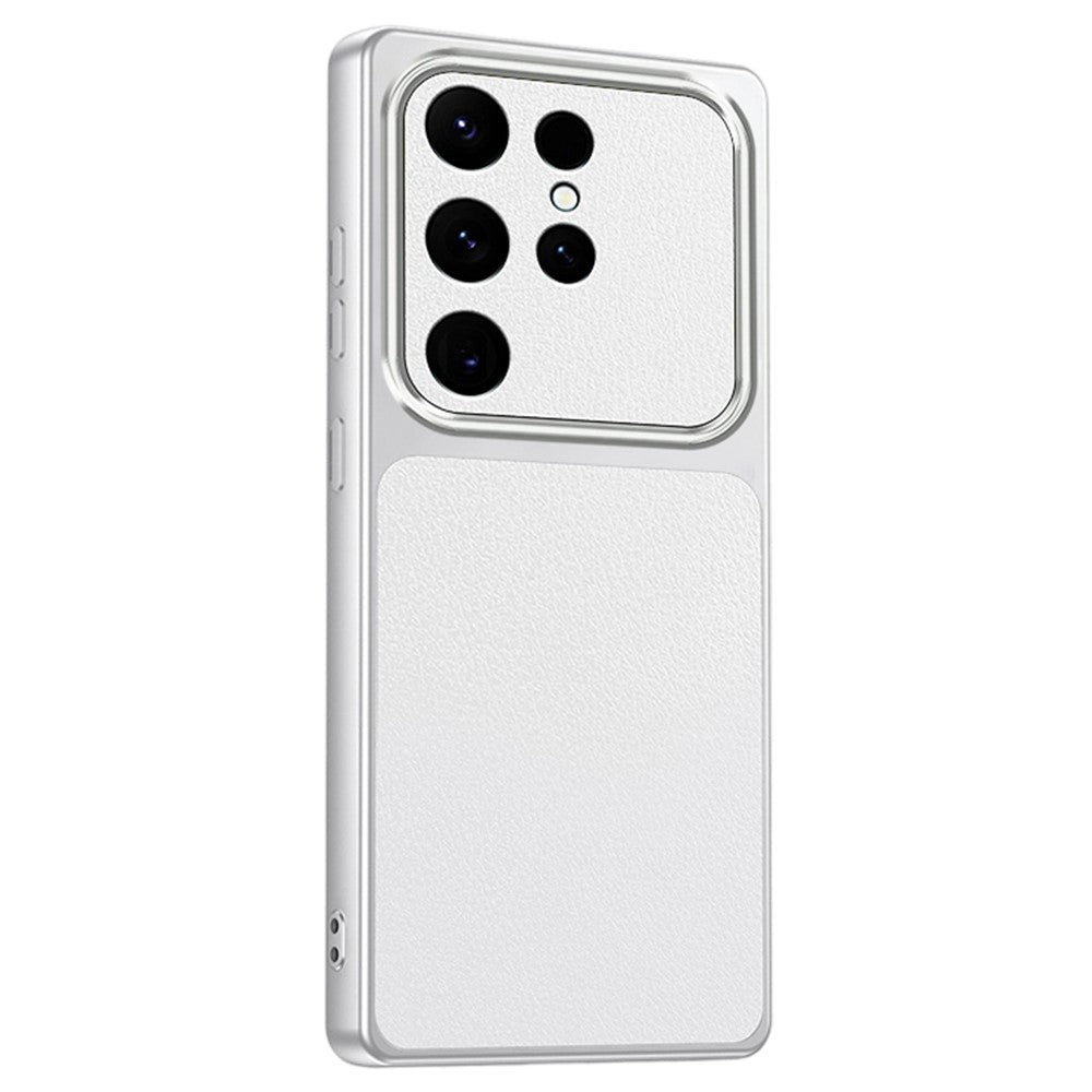 For Samsung Galaxy S23 Ultra Phone Case Lambskin Texture PC TPU PU Leather Shockproof Protective Cover