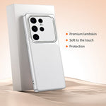 For Samsung Galaxy S23 Ultra Phone Case Lambskin Texture PC TPU PU Leather Shockproof Protective Cover