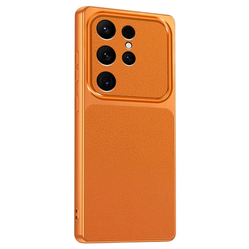For Samsung Galaxy S23 Ultra Phone Case Lambskin Texture PC TPU PU Leather Shockproof Protective Cover