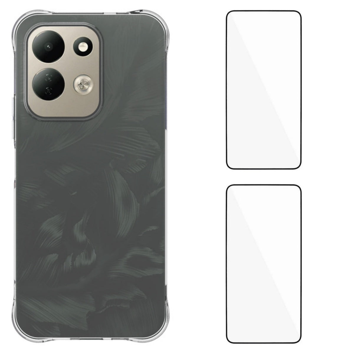 WANLONFENG för Xiaomi Redmi Note 17 4G (Global) / Note 17 5G (Global) / Note 17 (Indien/Kina) 5G WL2-serien TPU-skal 2,0 mm mobilskydd med 2 st. härdade glasfilmer