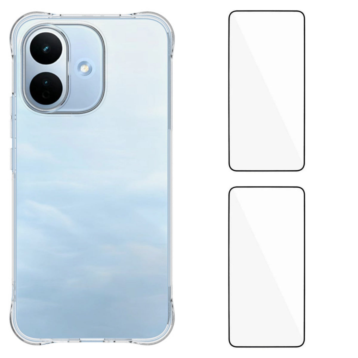 WANLONFENG for Xiaomi Redmi Note 17 Pro 5G WL2 Series TPU Case 2.0mm Phone Cover with 2Pcs Tempered Glass Films